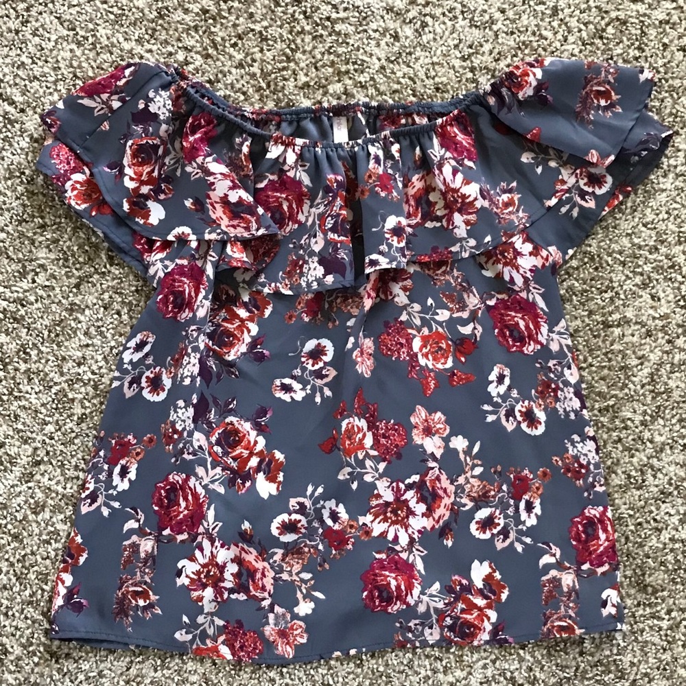 Off the shoulder floral blouse